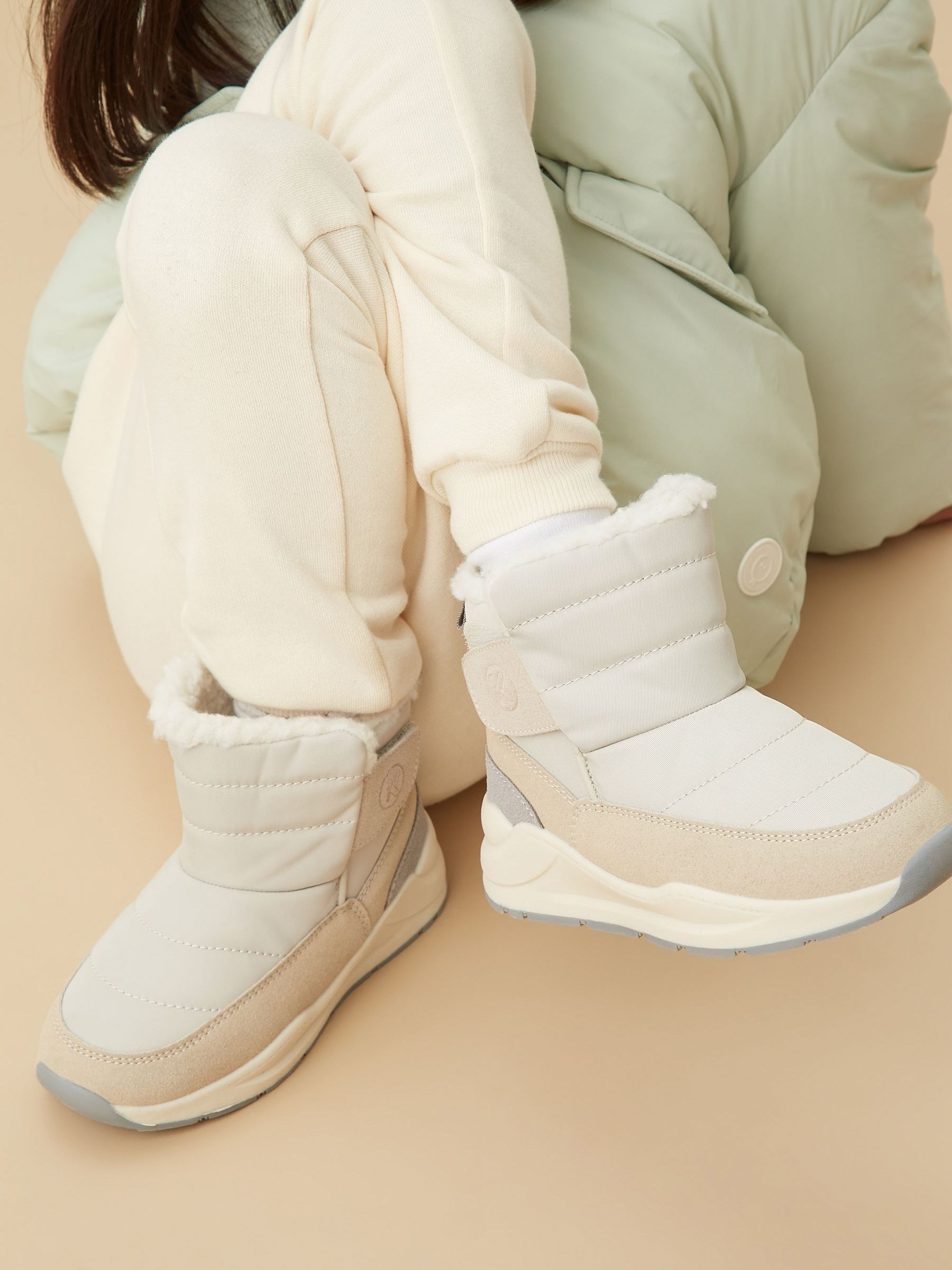Wit - KIDLY by MORI Quilted Snow Boots
