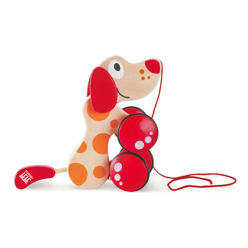 Chien Puppy à tirer Bois et rouge - HAPE