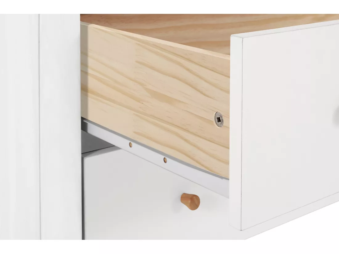 Avery | Commode avec 4 tiroirs en MDF blanc