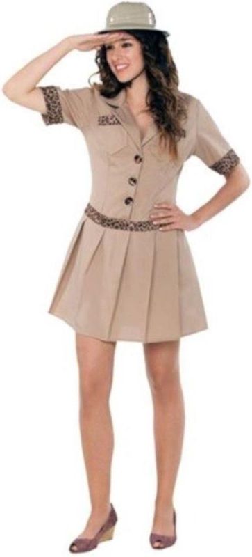Witbaard Verkleedjurk Safari Dames Polyester Beige Mt M/l