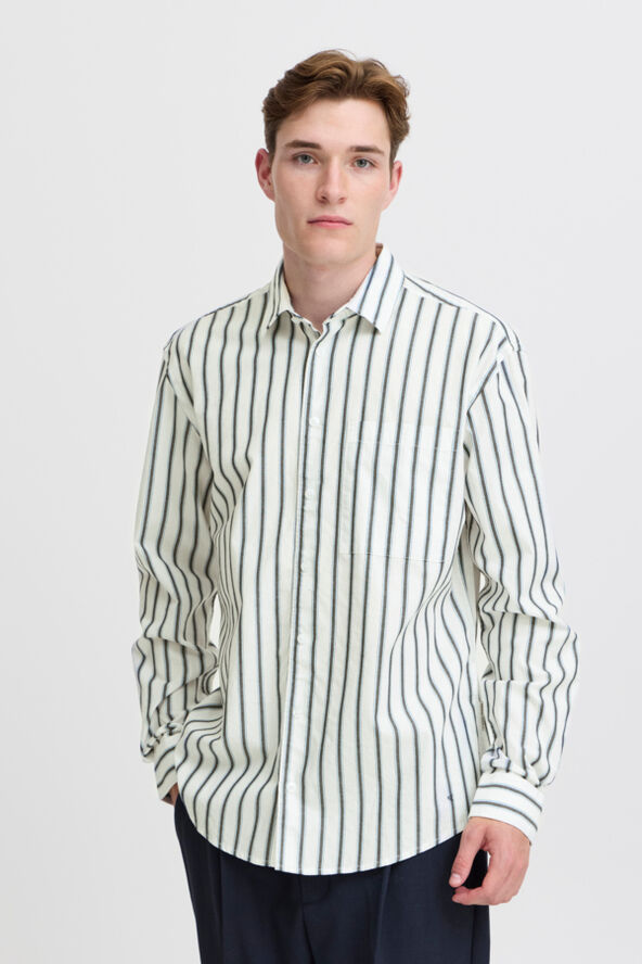 Casual Friday CFALVIN LS dobby striped shirt Snow white