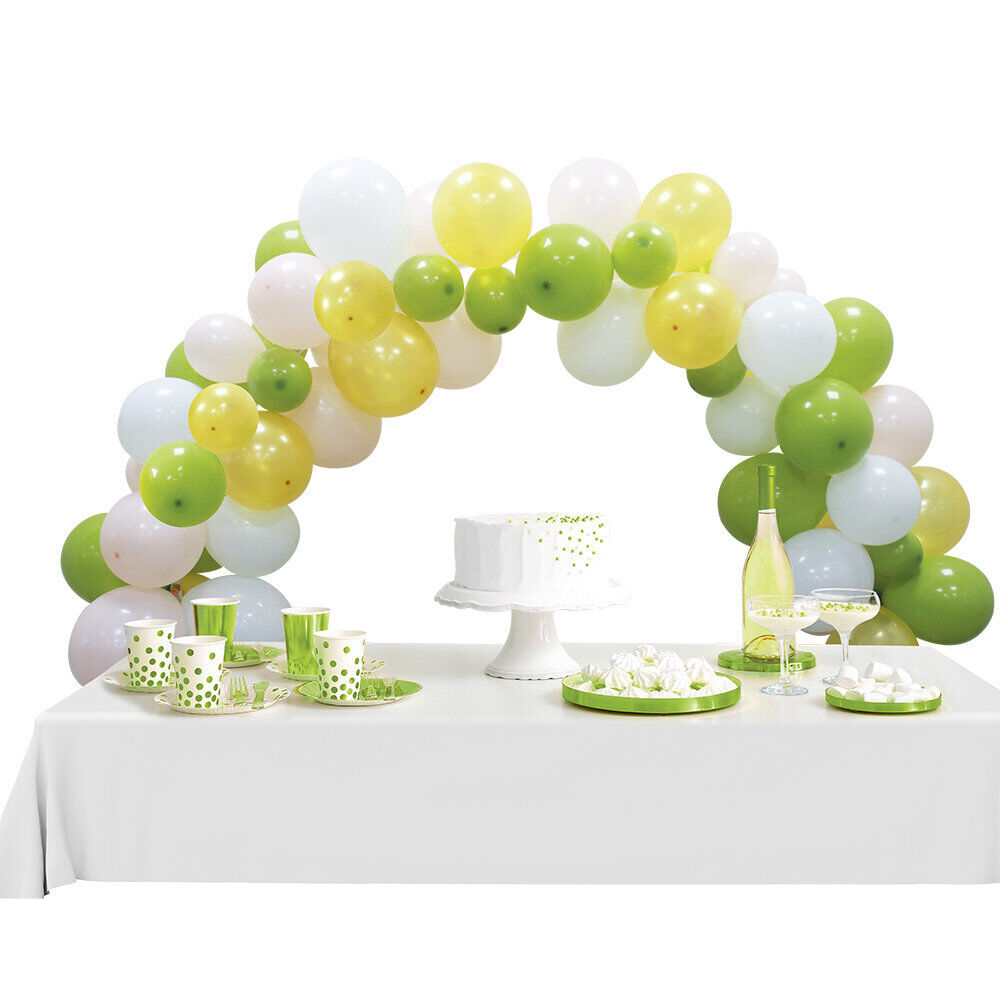 Kit arche de ballons nature vert jaune bleu 60 pièces 4m