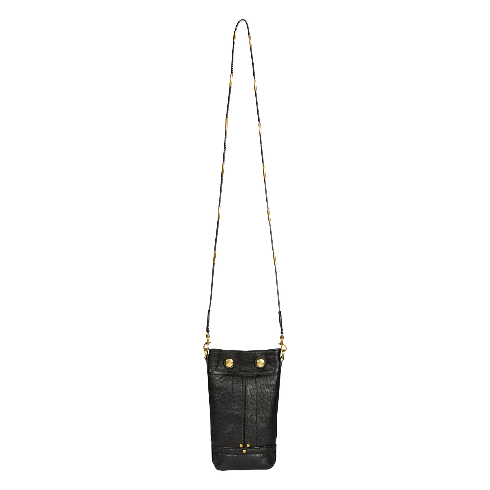 BEN MINI - Pochette de téléphone en cuir | Noir