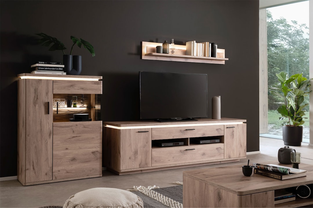 CASAVANTI Wohnwand MODENA I 3-teilig braun