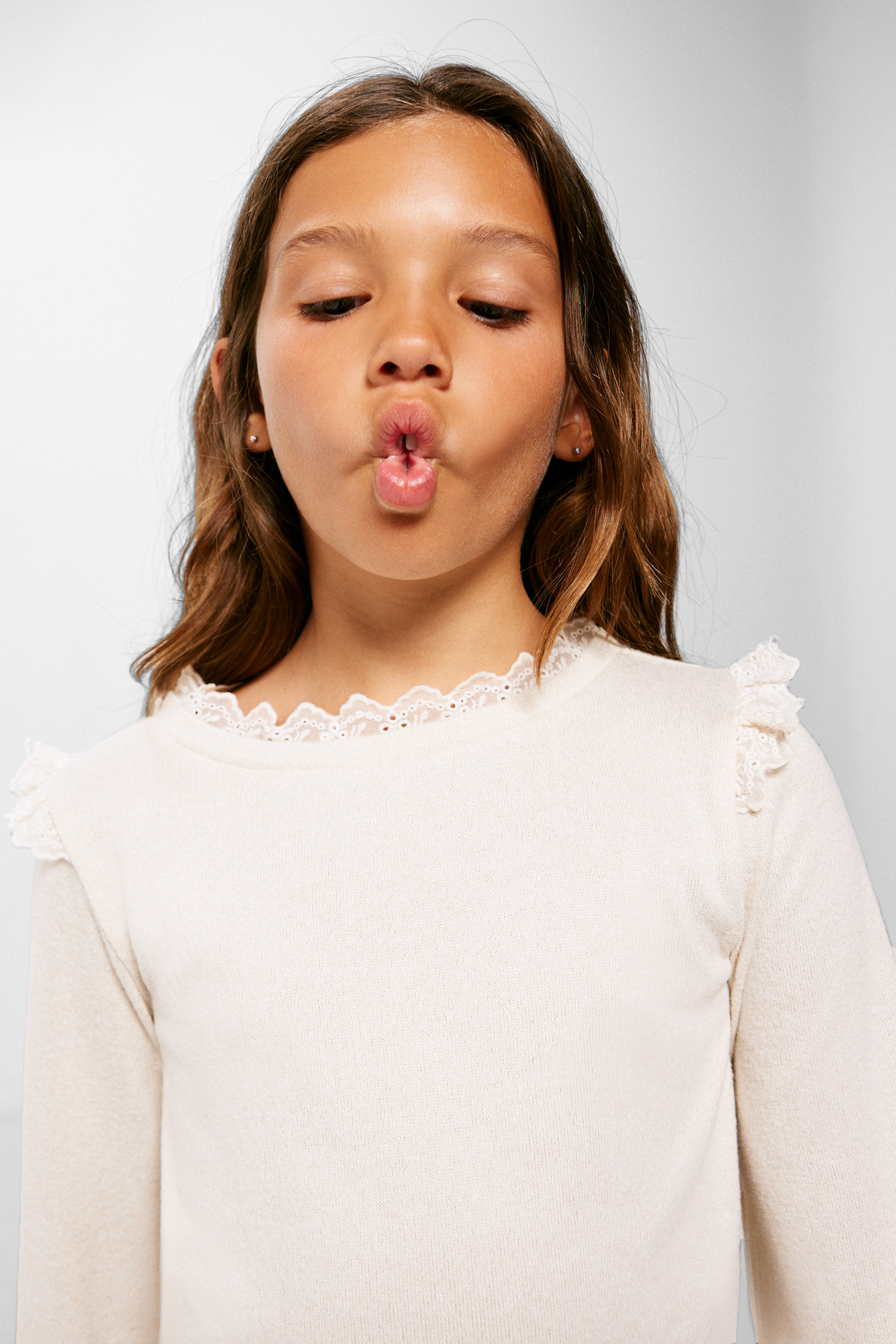 Camiseta suíça bordada para meninas