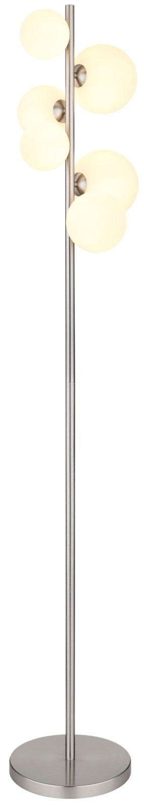LED-Stehleuchte - nickel matt - opal - 155 cm