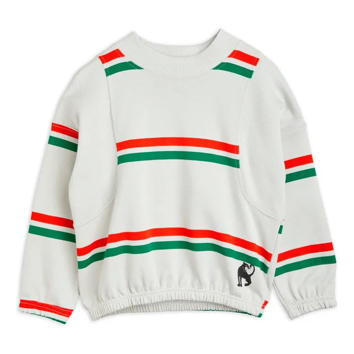 Mini Rodini Sweat Coton Bio Rayure | Gris