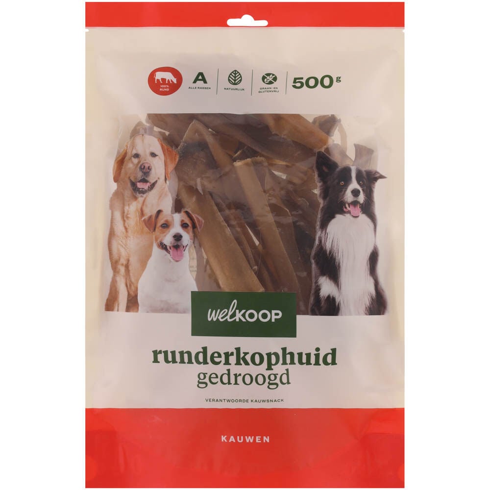 Welkoop - Runderkophuid Gedroogd - 500 Gram - rund