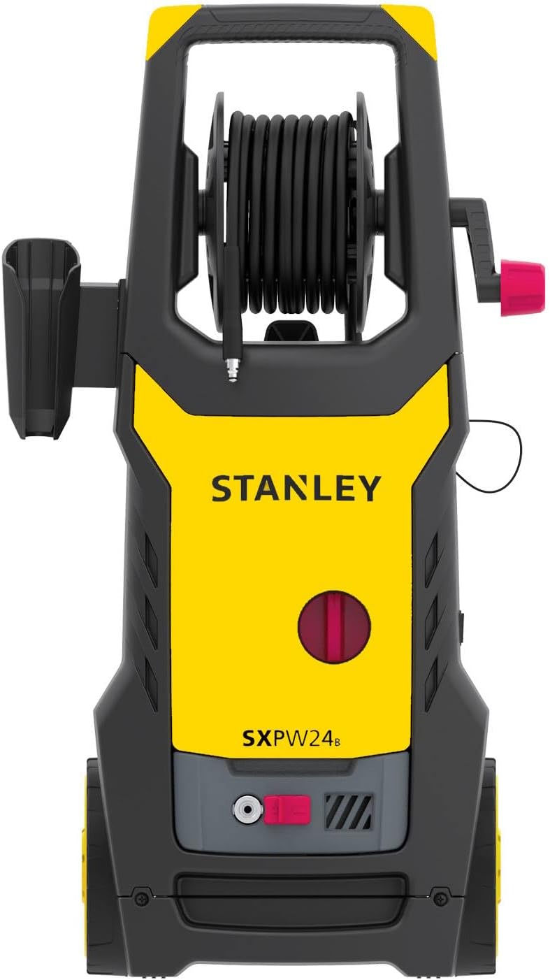 Stanley Hochdruckreiniger SXPW24BX, Kaltwasser, für den Außenbereich Haus und Autos, mit Flächenreiniger und Feste Bürste, max. Druck 170 bar, max. Fördermenge 500 l/h, Leistungsaufnahme 2400 W