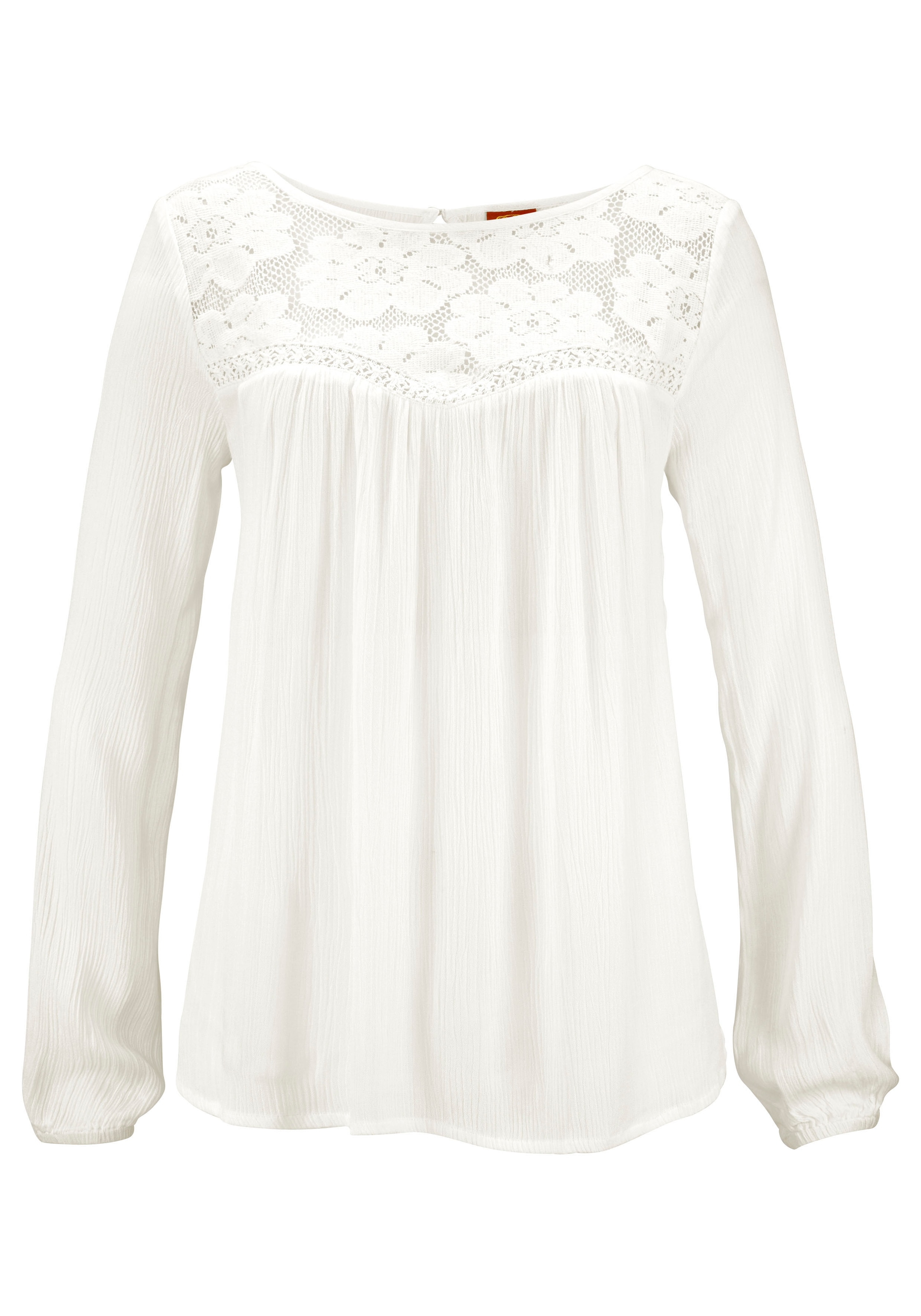 Buffalo Spitzenbluse aus gewebter Viskose, sommerlich, Boho-Style