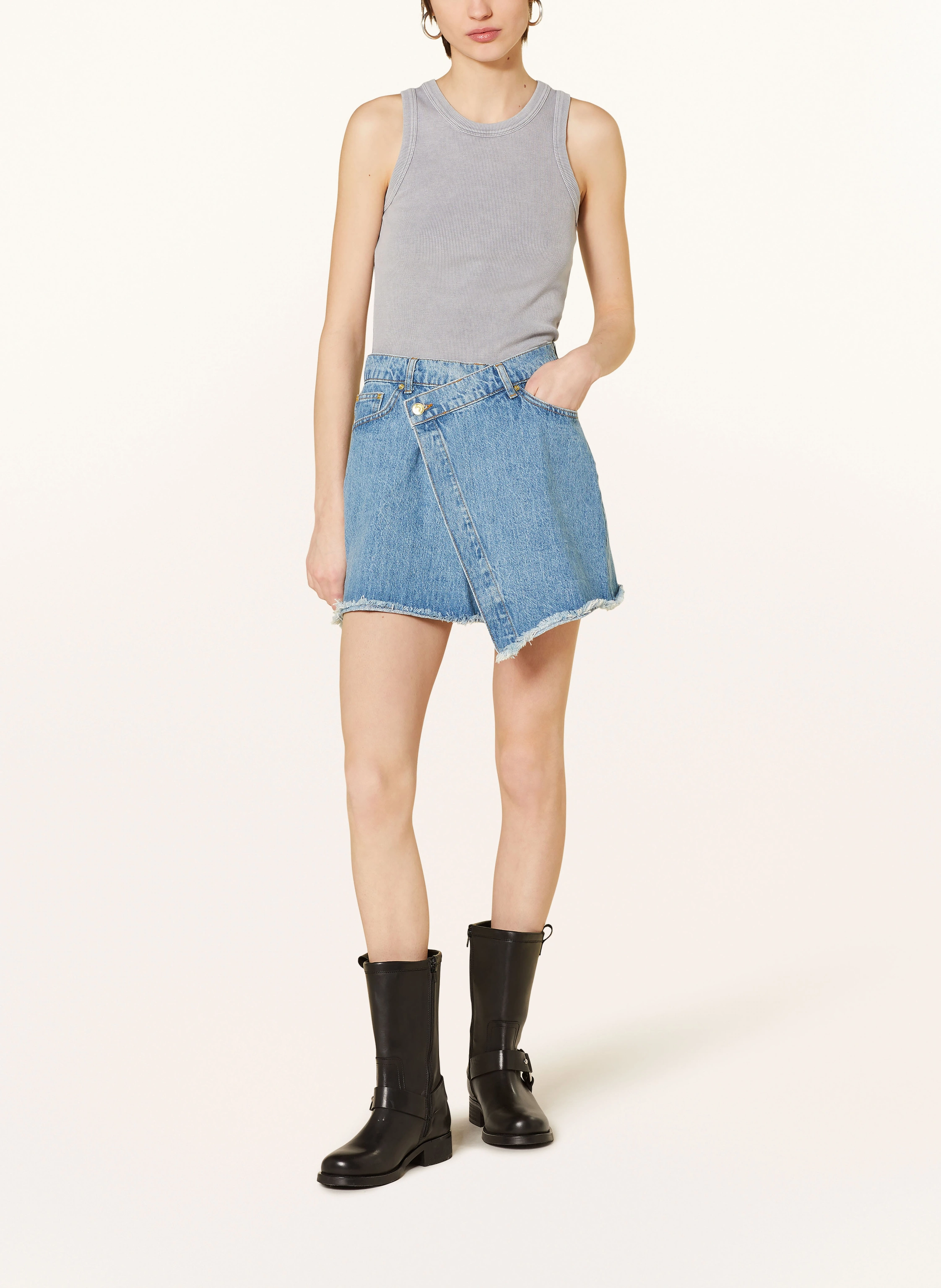 SOMETHINGNEW Jeansrock SNWENDA in Wickeloptik
