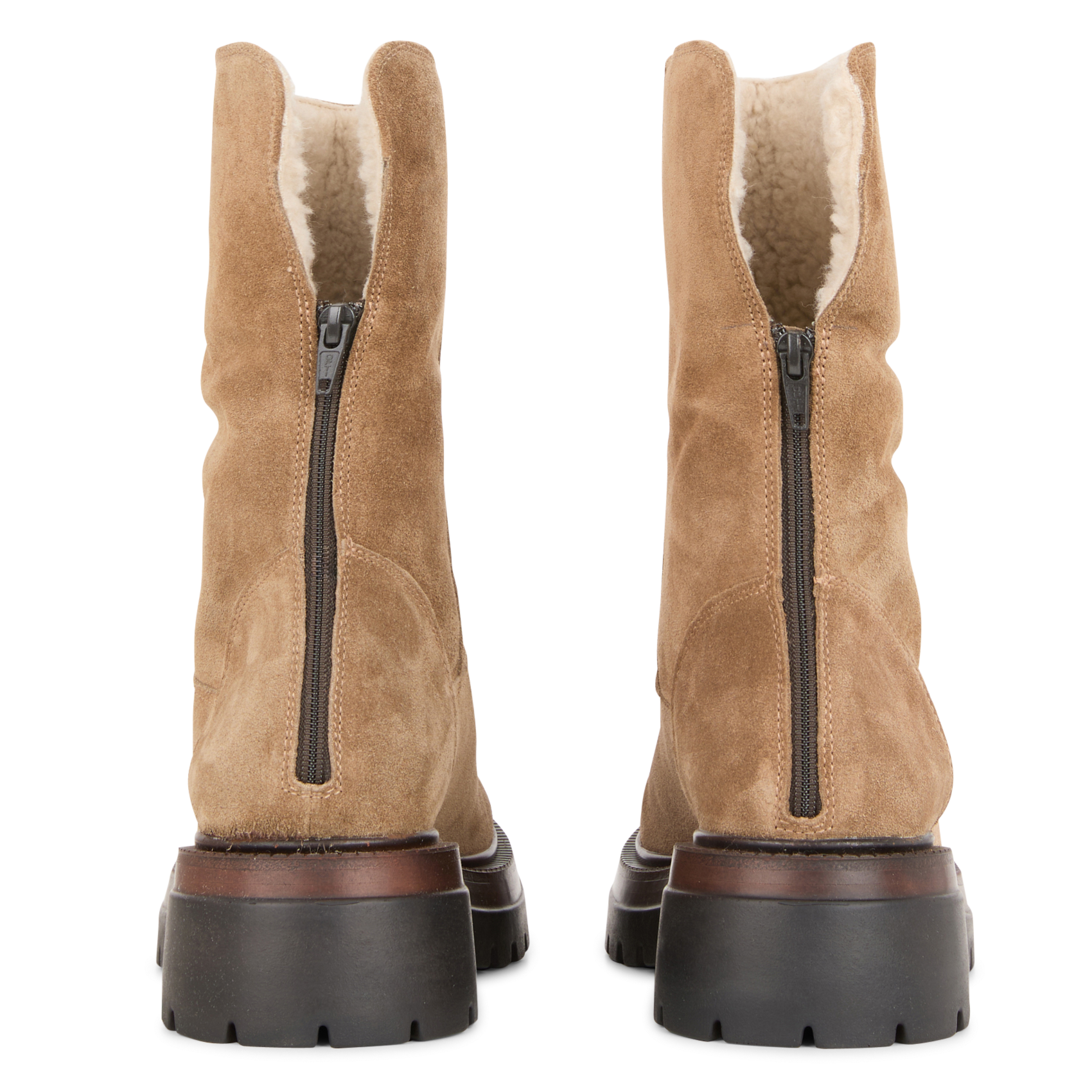 FLYNN - Bottines crantées en cuir velours | Marron
