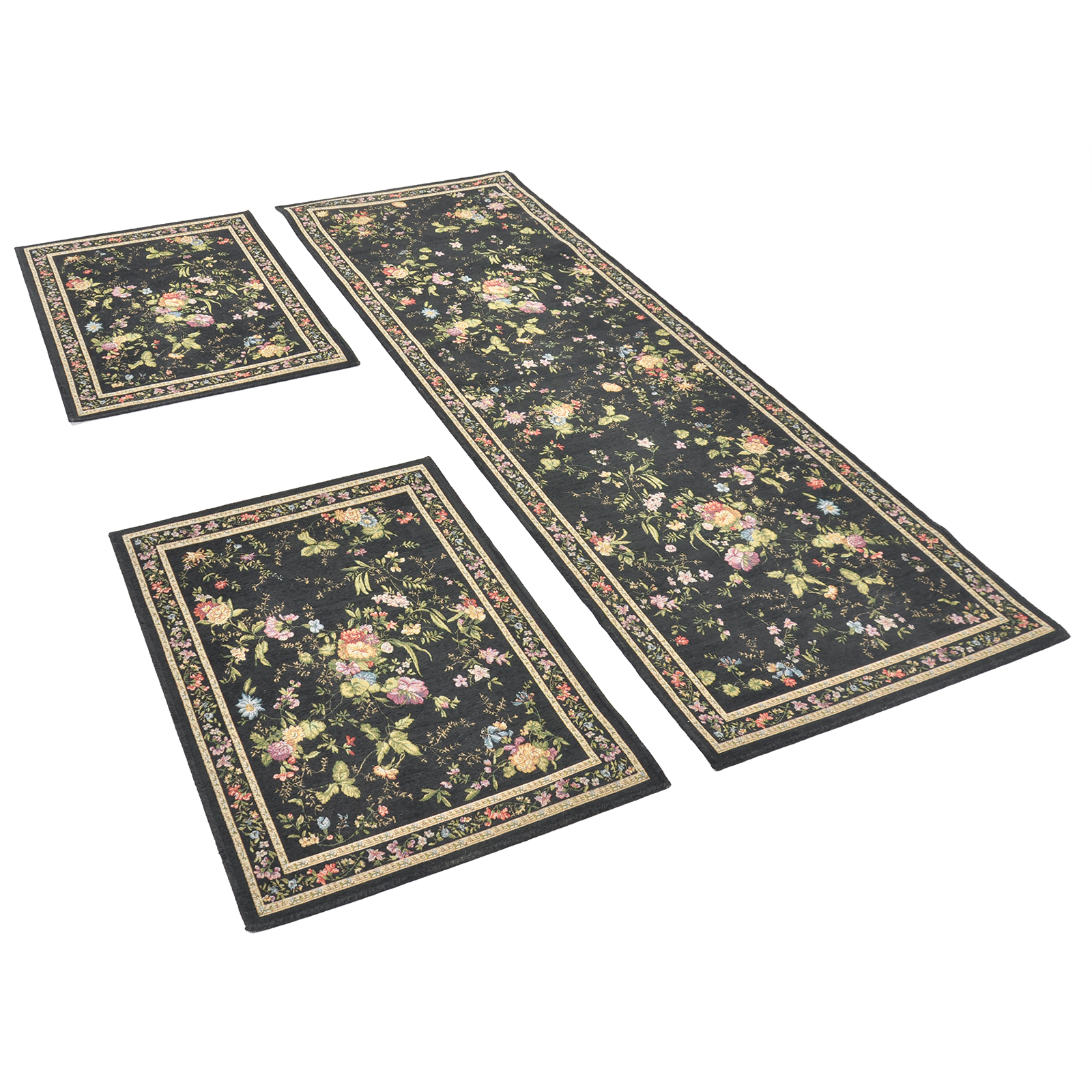 Teppich FLOMI - schwarz - 60x90 cm