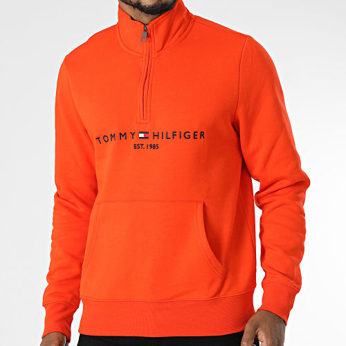 Sweat Col Zippé Logo 0954 Orange
