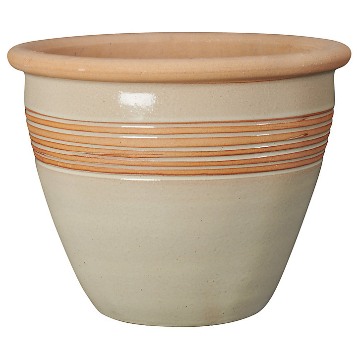 Pot Romance en terre cuite émaillée artisanale diametre 27 cm Deroma