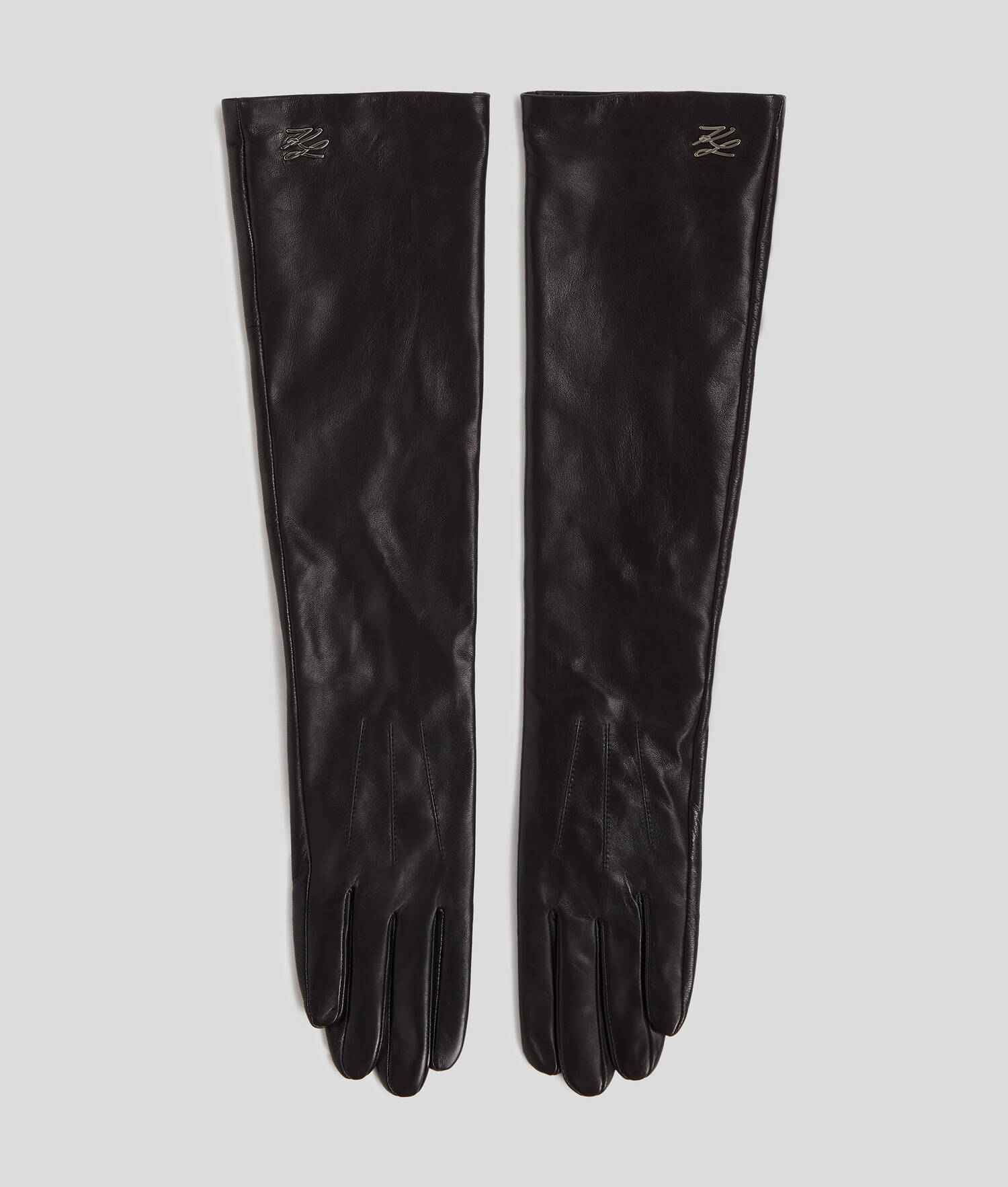 LONGS GANTS EN CUIR K/AUTOGRAPH - Noir