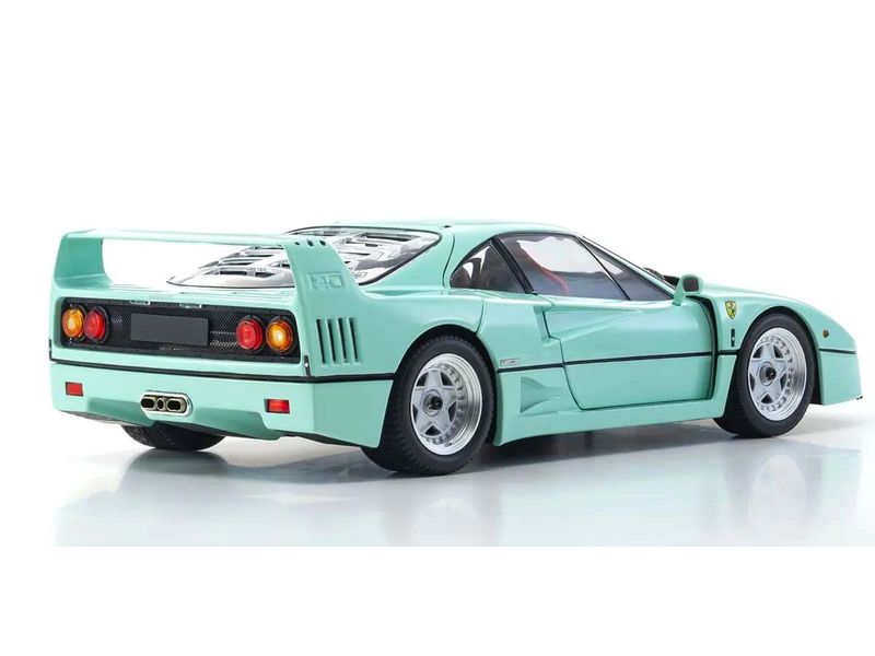 Kyosho Ferrari F40 1987 Mint Grün, 1:18 Detailgetreues Modellauto für Sammler im Massstab 1:18