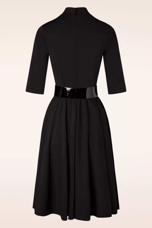 Topvintage Boutique Collection Topvintage exclusive ~ Sandra swing jurk in zwart