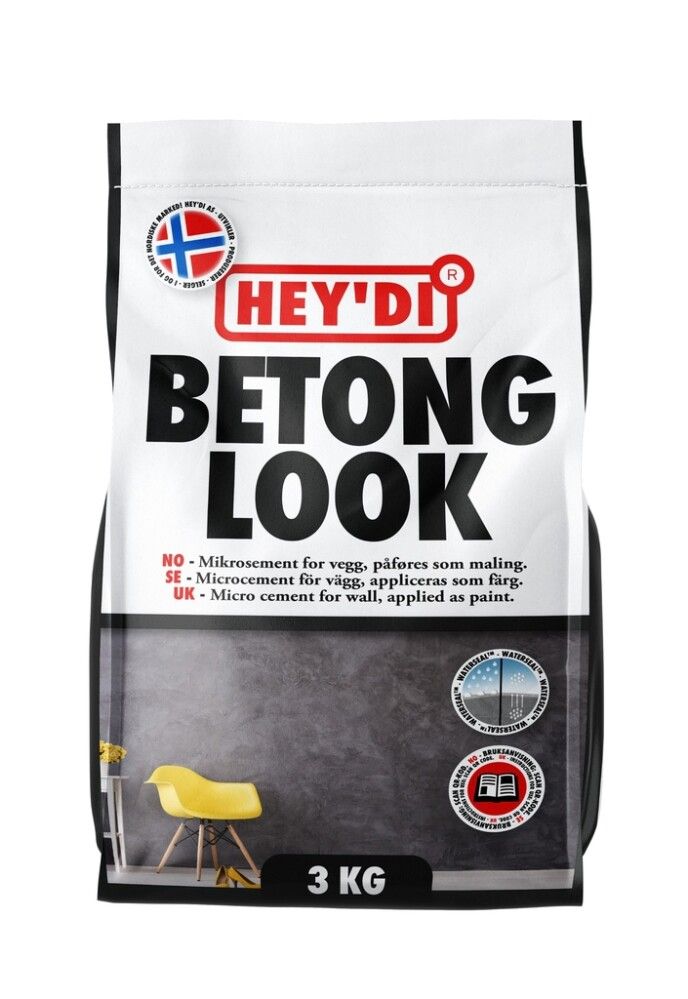 MIKROSEMENT HEY'DI BETONGLOOK GRANITT 3 KG