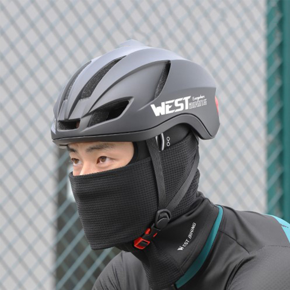 Ski Sturmhaube Motorrad Halstuch Kälte   UV Gesichts Schutzmaske mit Zopfloch - Schwarz
