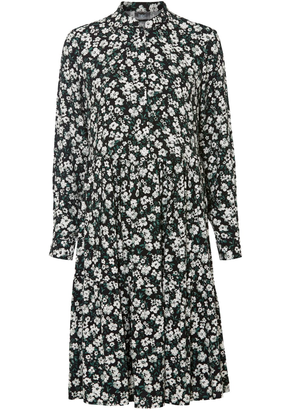Robe-chemise avec col montant en viscose