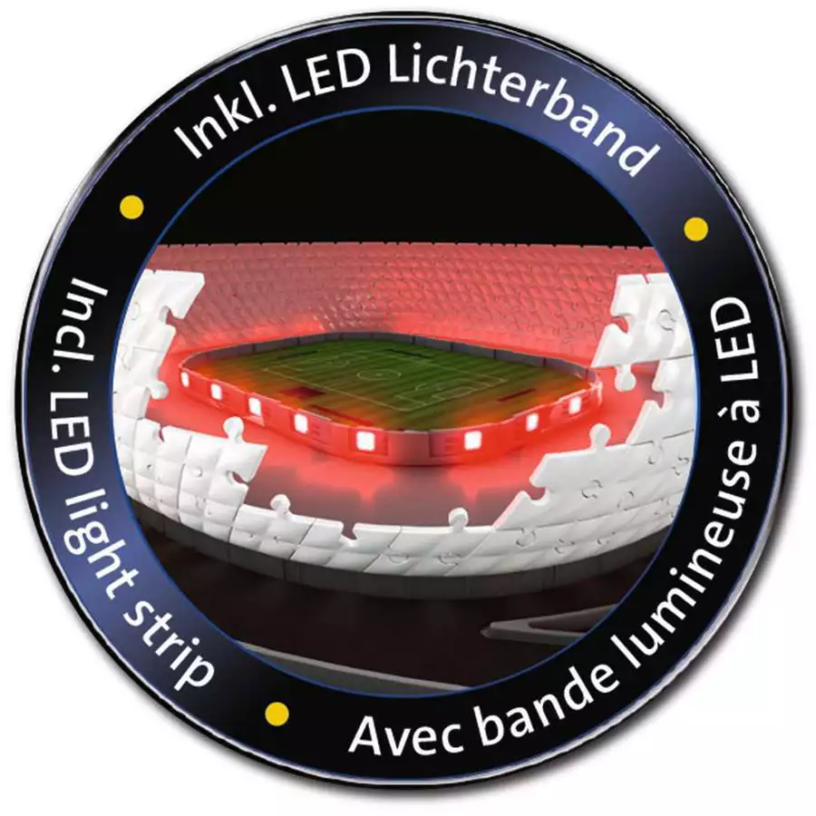 Ravensburger Allianz Arena bei Nacht bunt