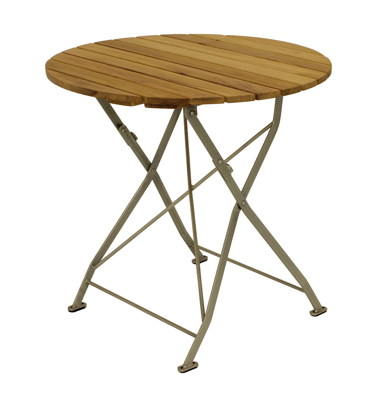 DEGAMO Klapptisch BAD TÖLZ 77cm rund, Flachstahl verzinkt + Robinie