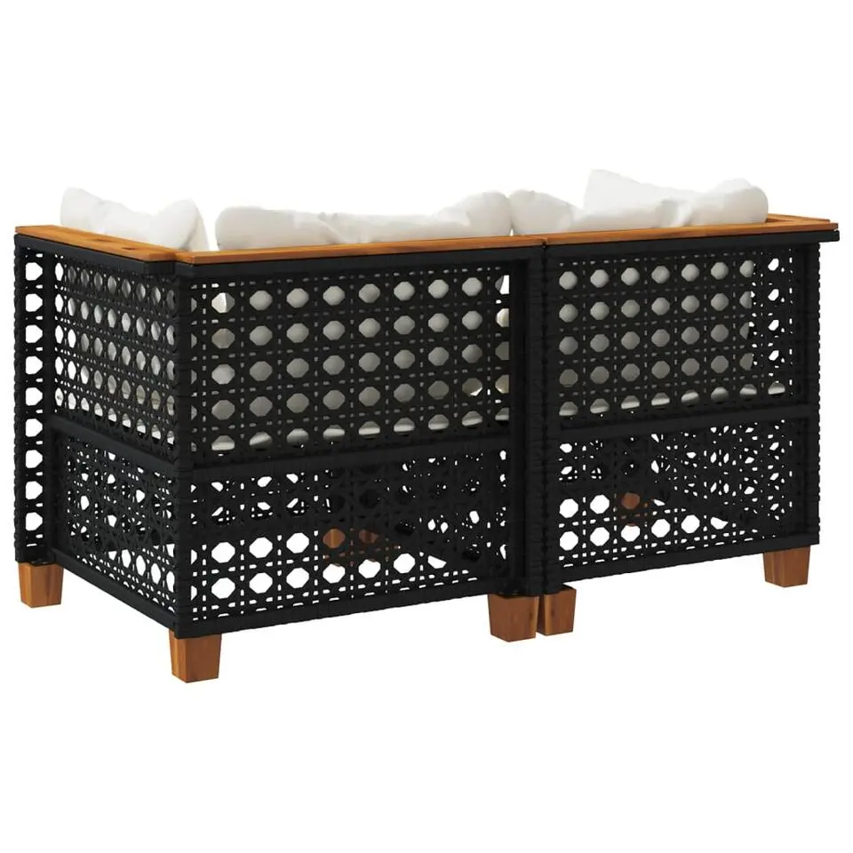vidaXL - Tuinbank - Zwart - Poly rattan