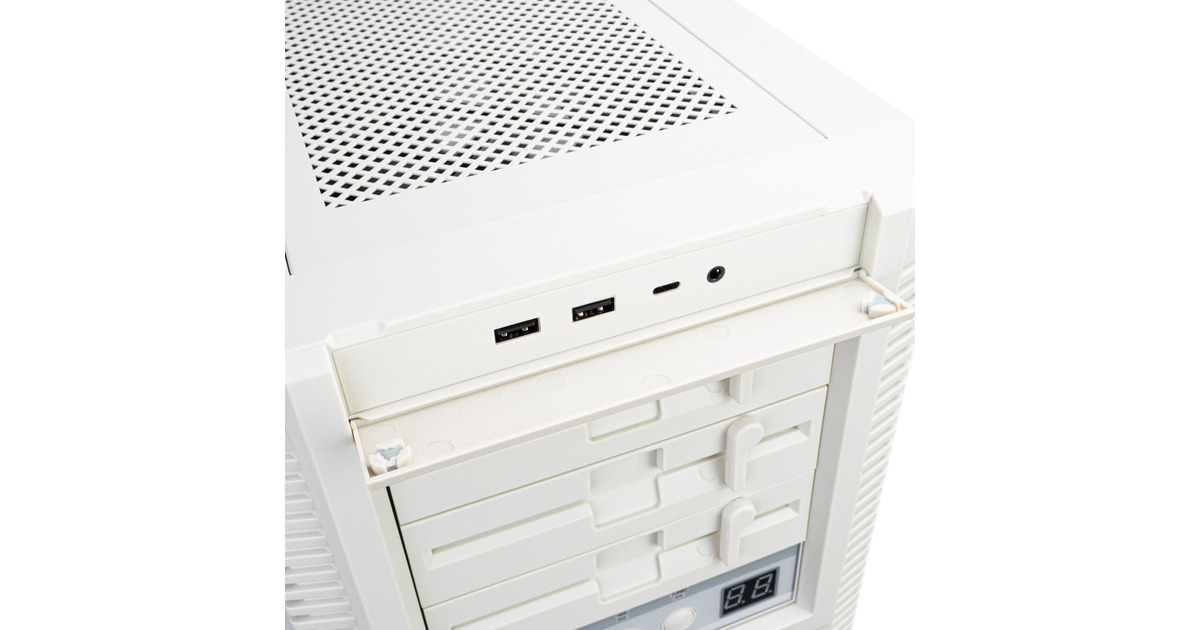 SilverStoneFLP02 midi tower behuizing  (Wit | 2x USB-A | 1x USB-C)