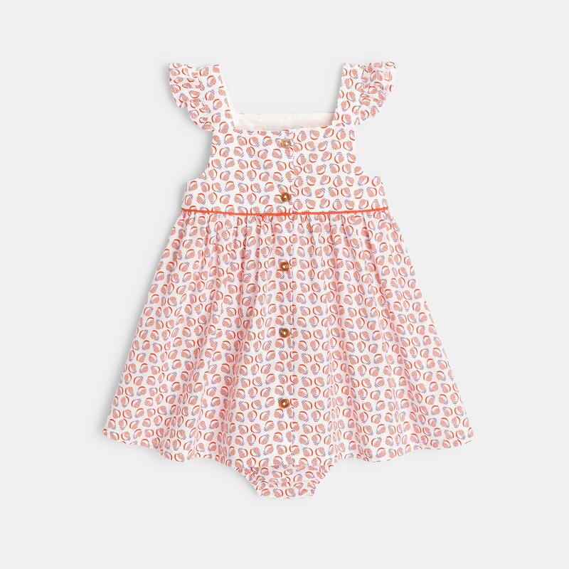 Robe à bretelles graphique et bloomer bleue bébé fille Bleu