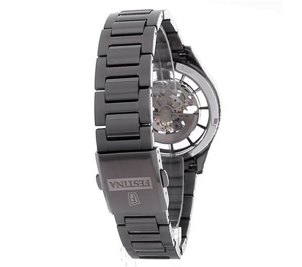 Festina Mens Festina Black Automatic Skeleton Watch
