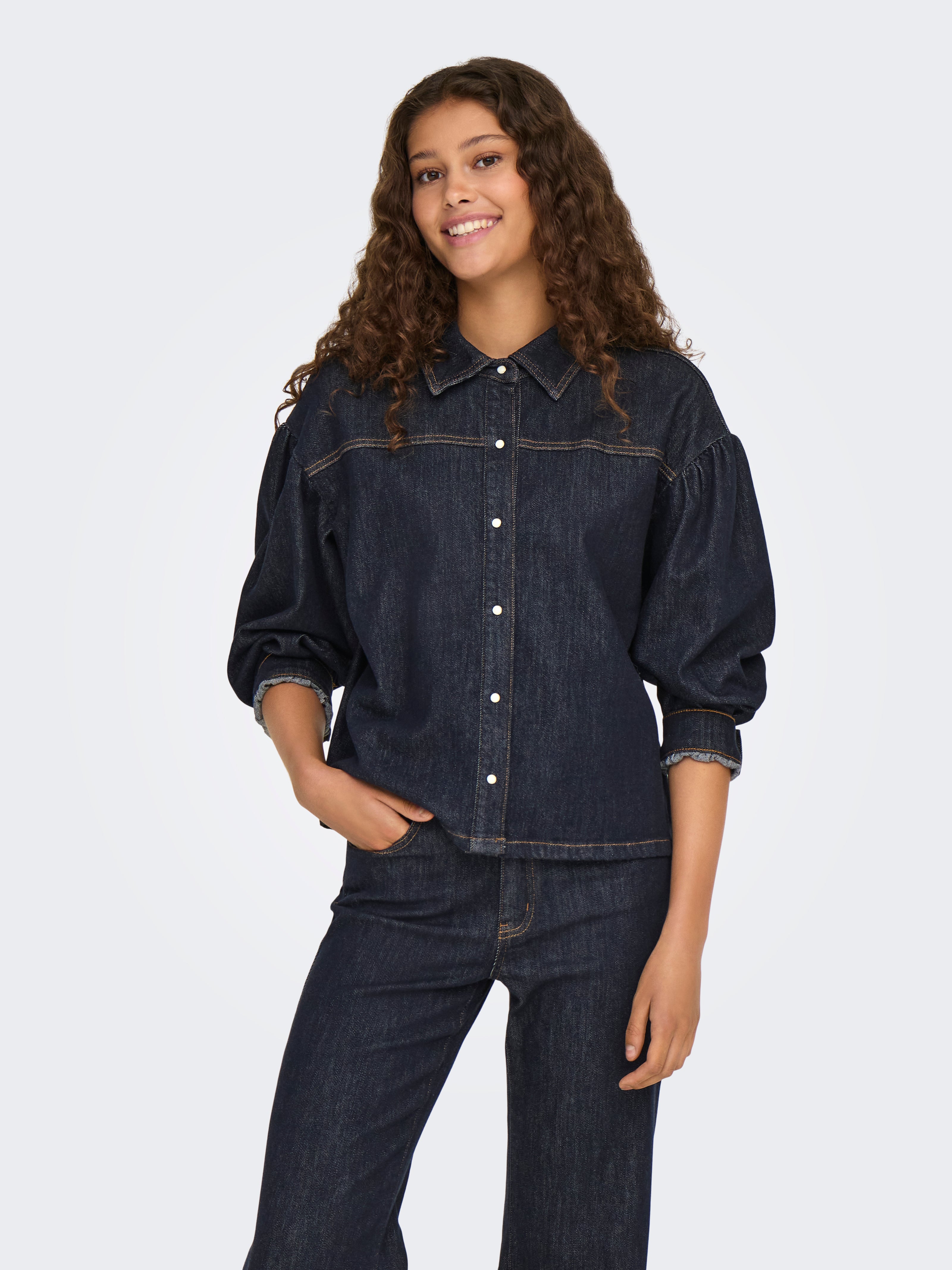 ONLNORELA Jeanshemd Dark Blue Denim