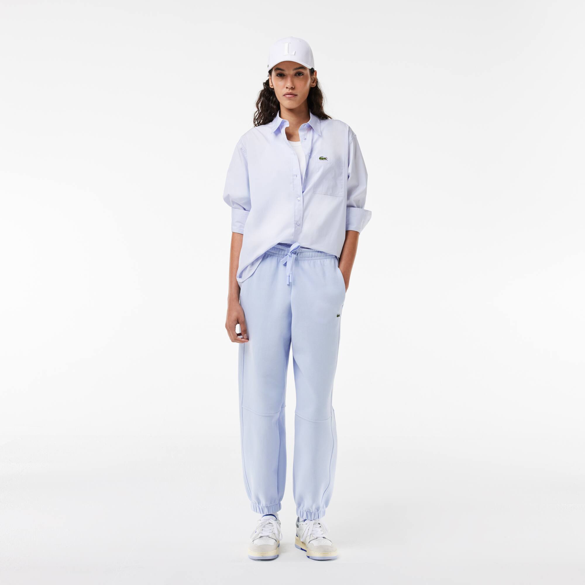 Extraweites Hemd aus Baumwoll-Popeline Hemden & Tops - Blau - Lacoste - Damen