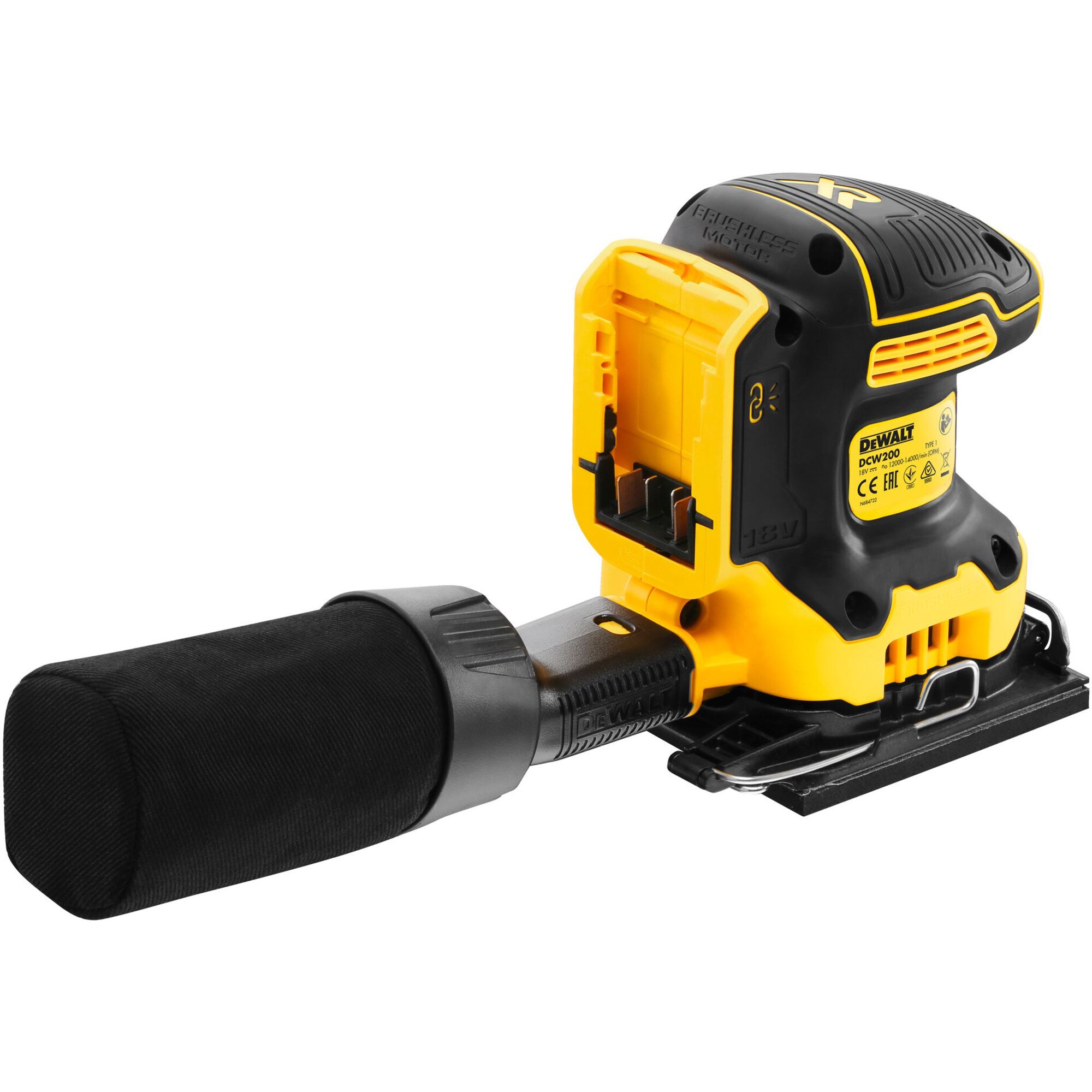 DeWalt Schwingschleifer Akku-Vibrationsschleifer DCW200NT, 18Volt
