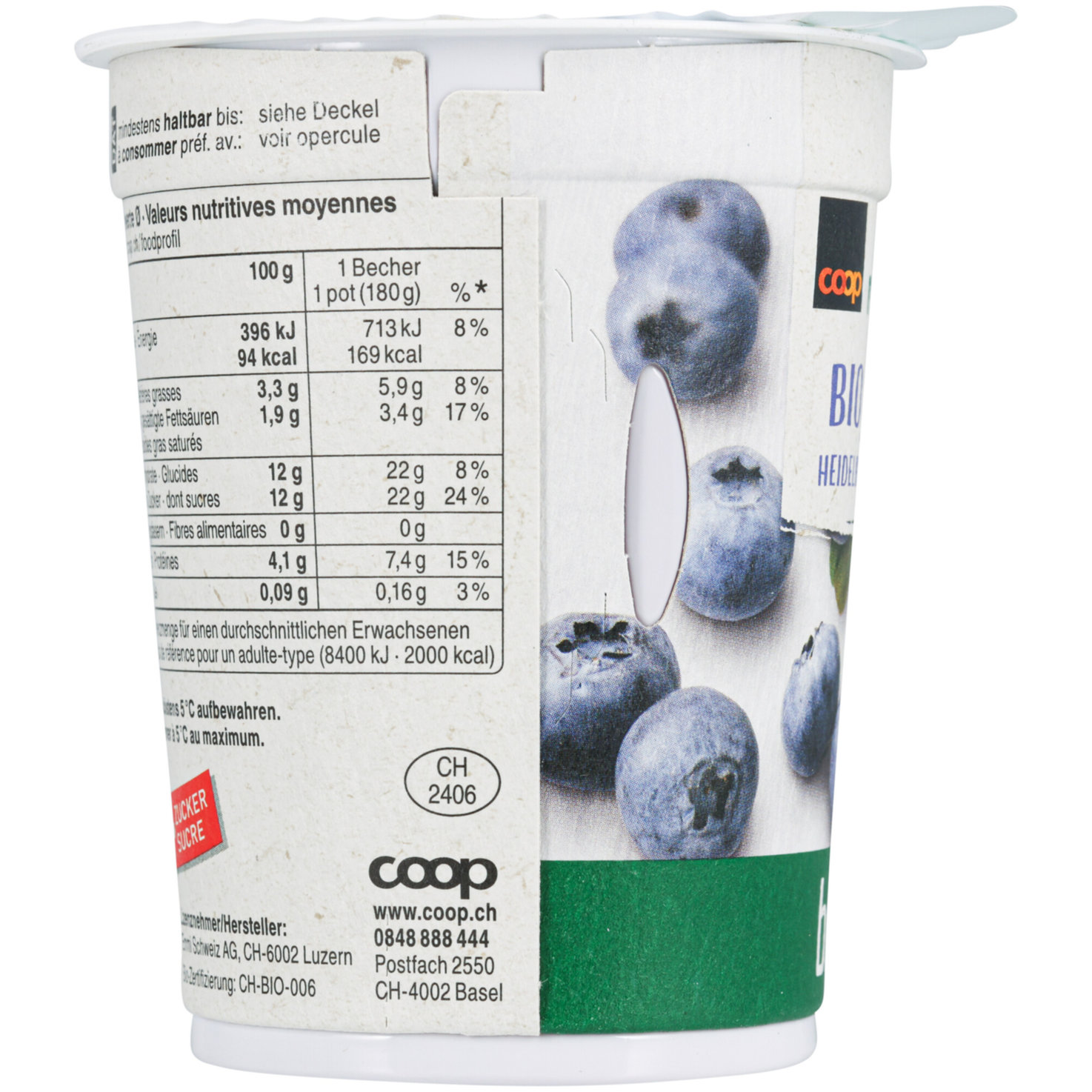 Naturaplan Bio Joghurt Heidelbeer 2x180g