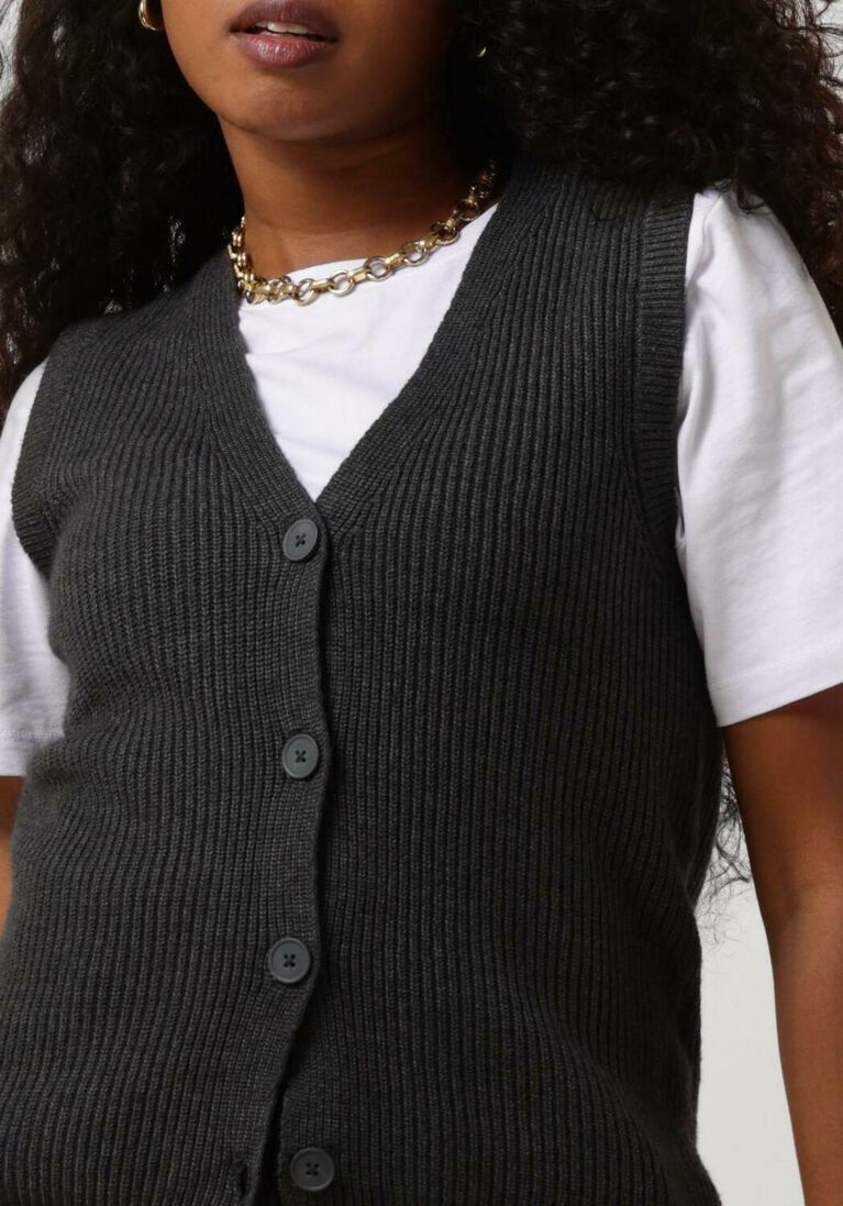 OBJECT antraciet object gilet objmalena s/l knit vest div