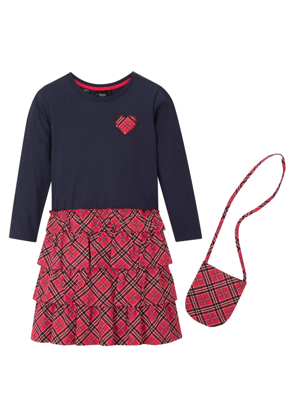 Robe fille en jersey coton avec sac (Ens. 2 pces.)