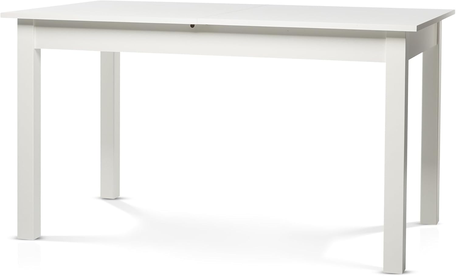smart Esstisch 140x80 cm Weiß, Küchentisch ausziehbar bis 180 cm, Esszimmertisch aus Holzwerkstoff inkl. erweiterbare Auszugsplatte, moderner Tisch für bis zu 8 Personen
