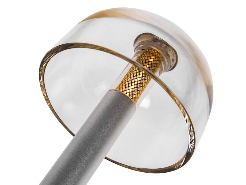 COCON USB-Tischleuchte Pilz, Silber Portable LED-Leuchte