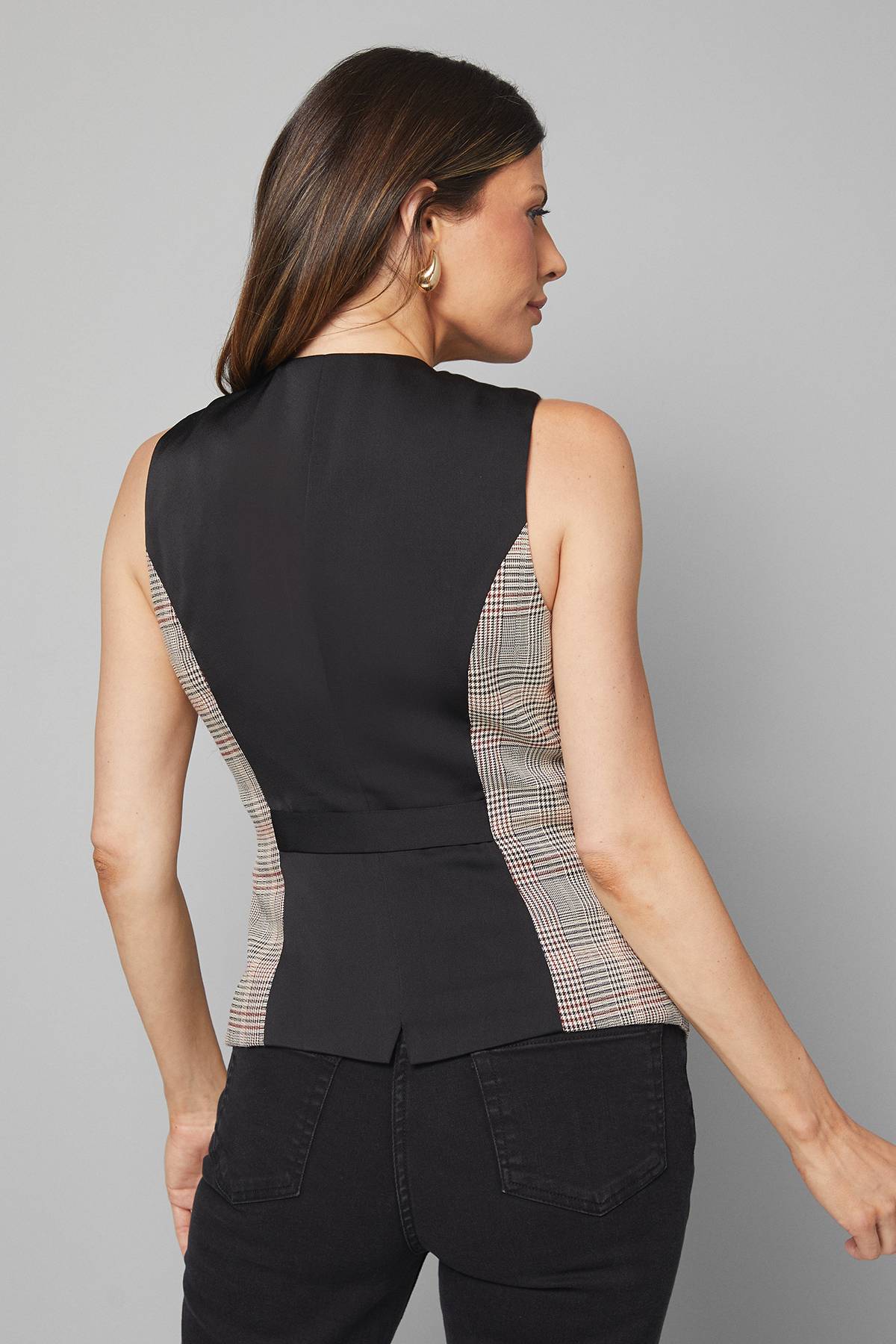 Wallis Gilet à Carreaux Boutonné