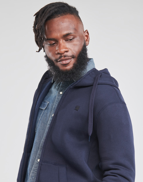 G-Star Raw - PREMIUM BASIC HOODED ZIP SWEATER - Marine