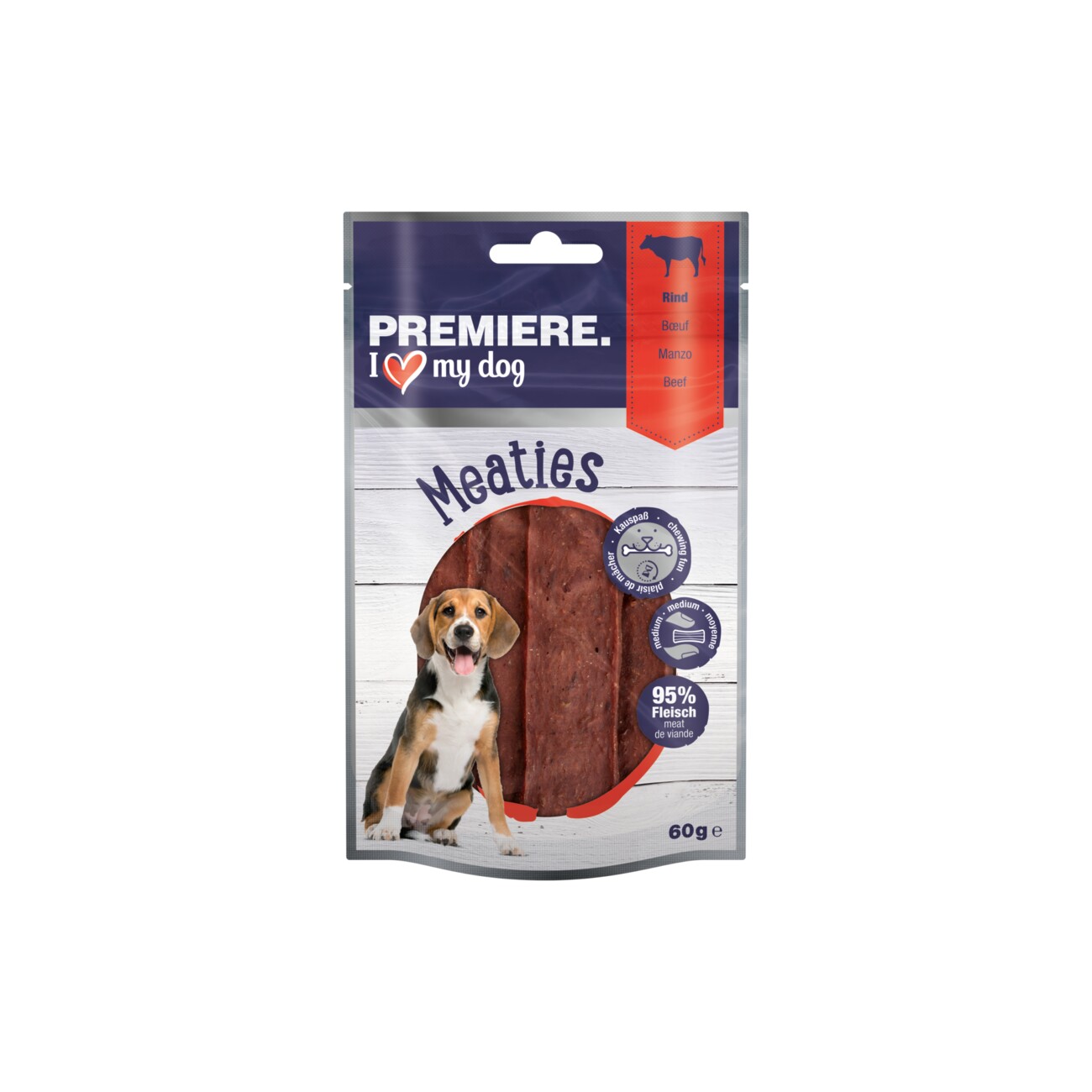 PREMIERE Pure Meaties Rind 6x60g