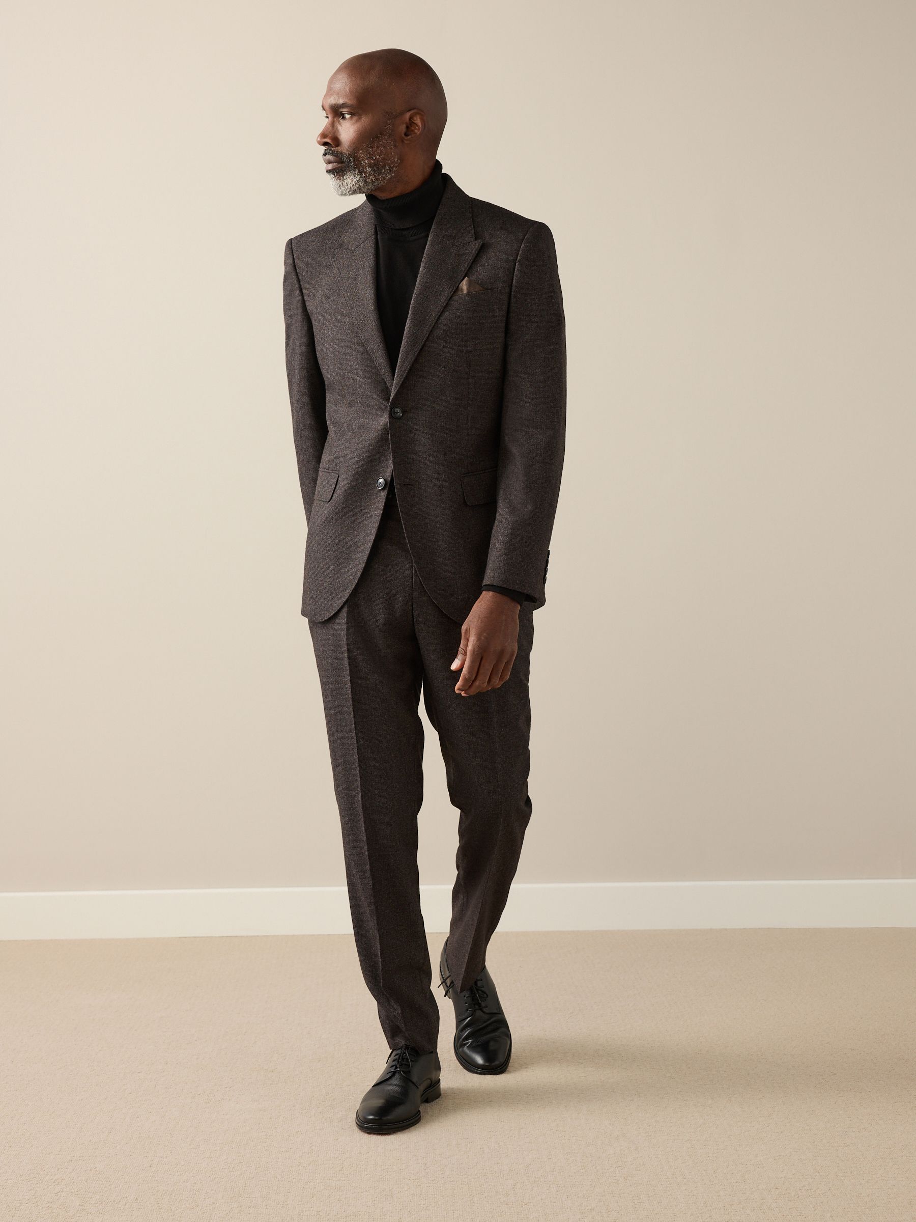Bruin - Slim Fit Signature Cerruti Italian Wool Puppytooth Suit Jacket