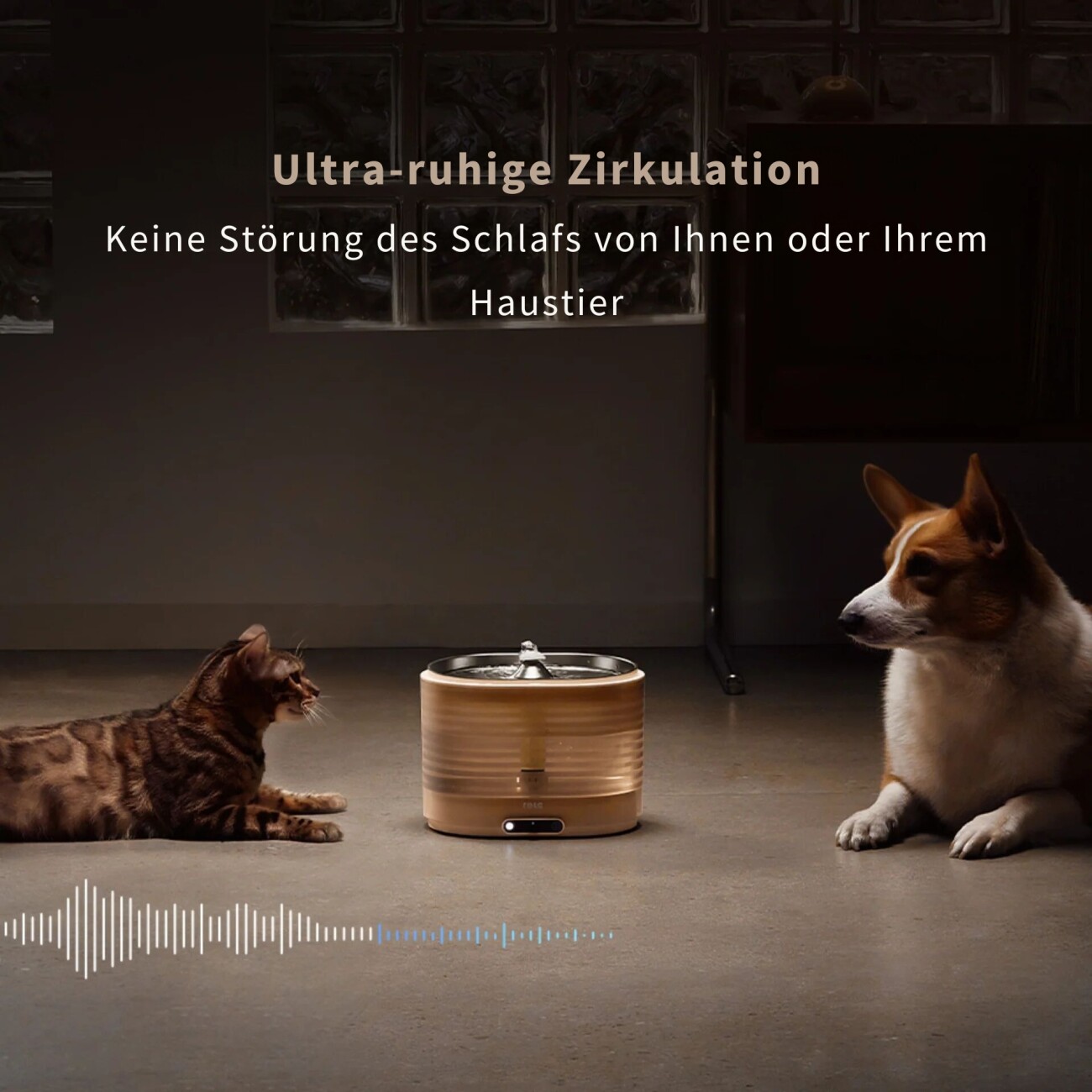 Enabot Katzen Trinkbrunnen Kabellos 2L Volumen Ultraleise mit Bewegungsmelder