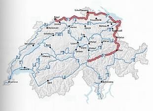 LA SUISSE A VELO N2 ROUTE DU RHIN