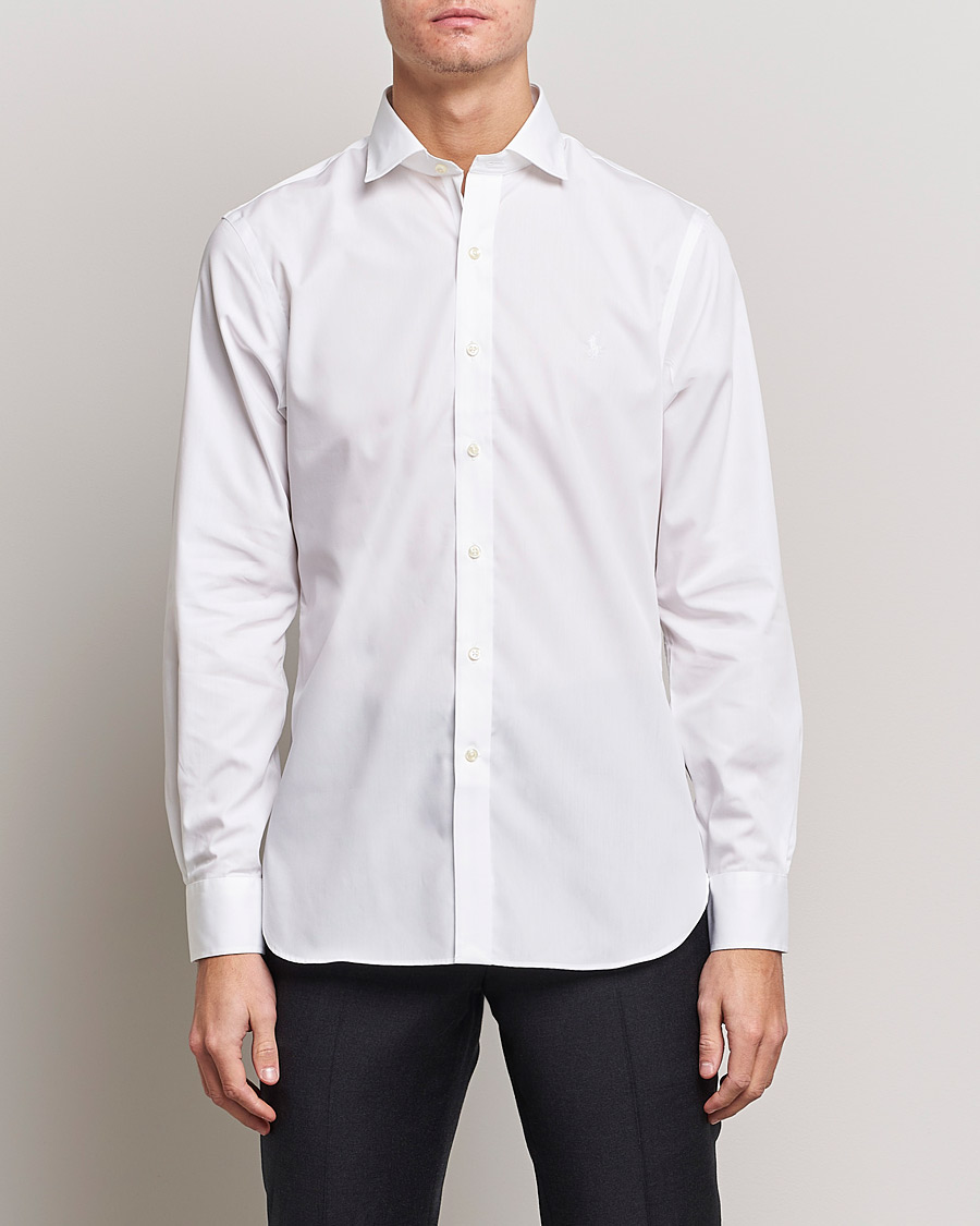 Polo Ralph Lauren Slim Fit Poplin Cut Away Dress Shirt White