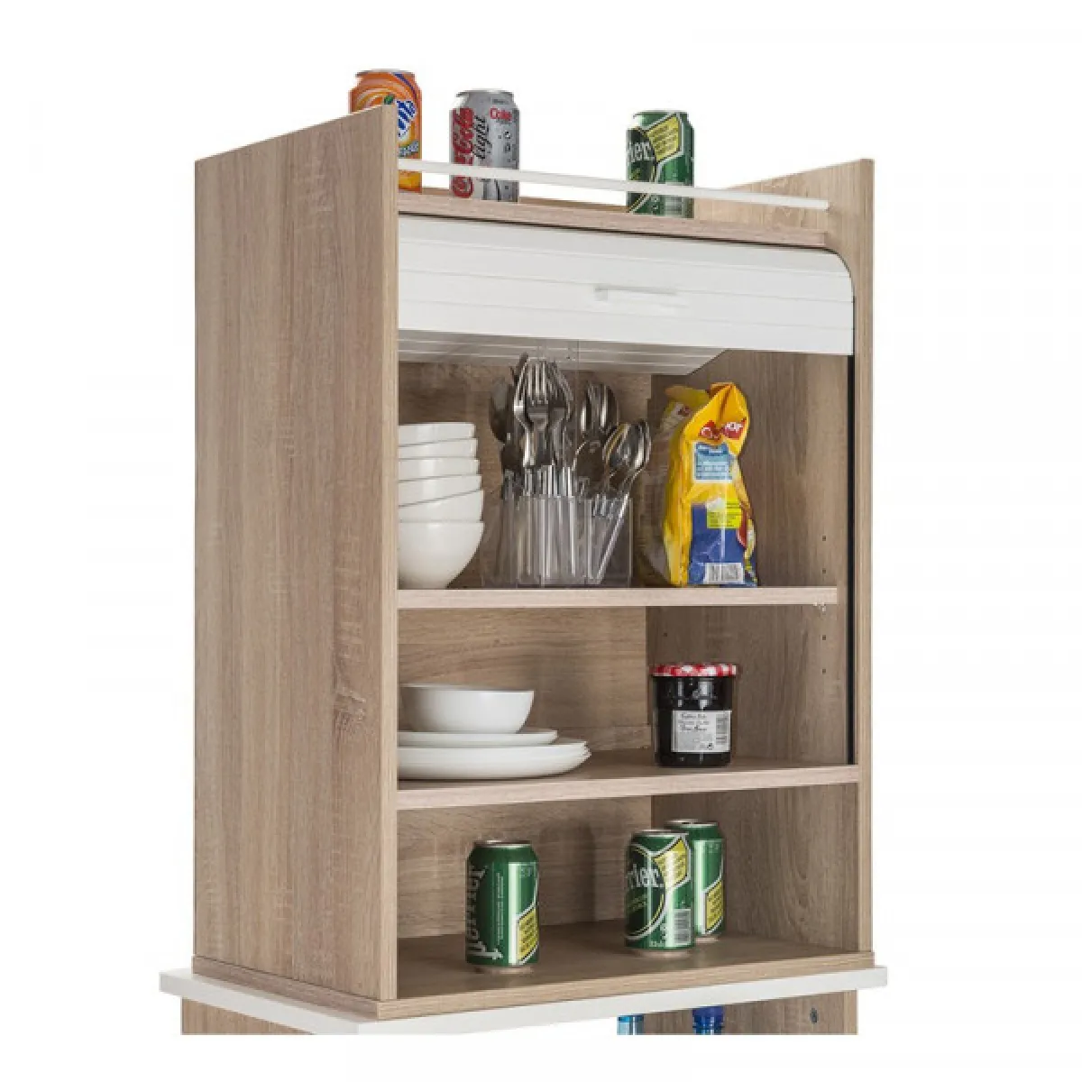 dansmamaison Meuble de rangement de cuisine - Blanc/Bois