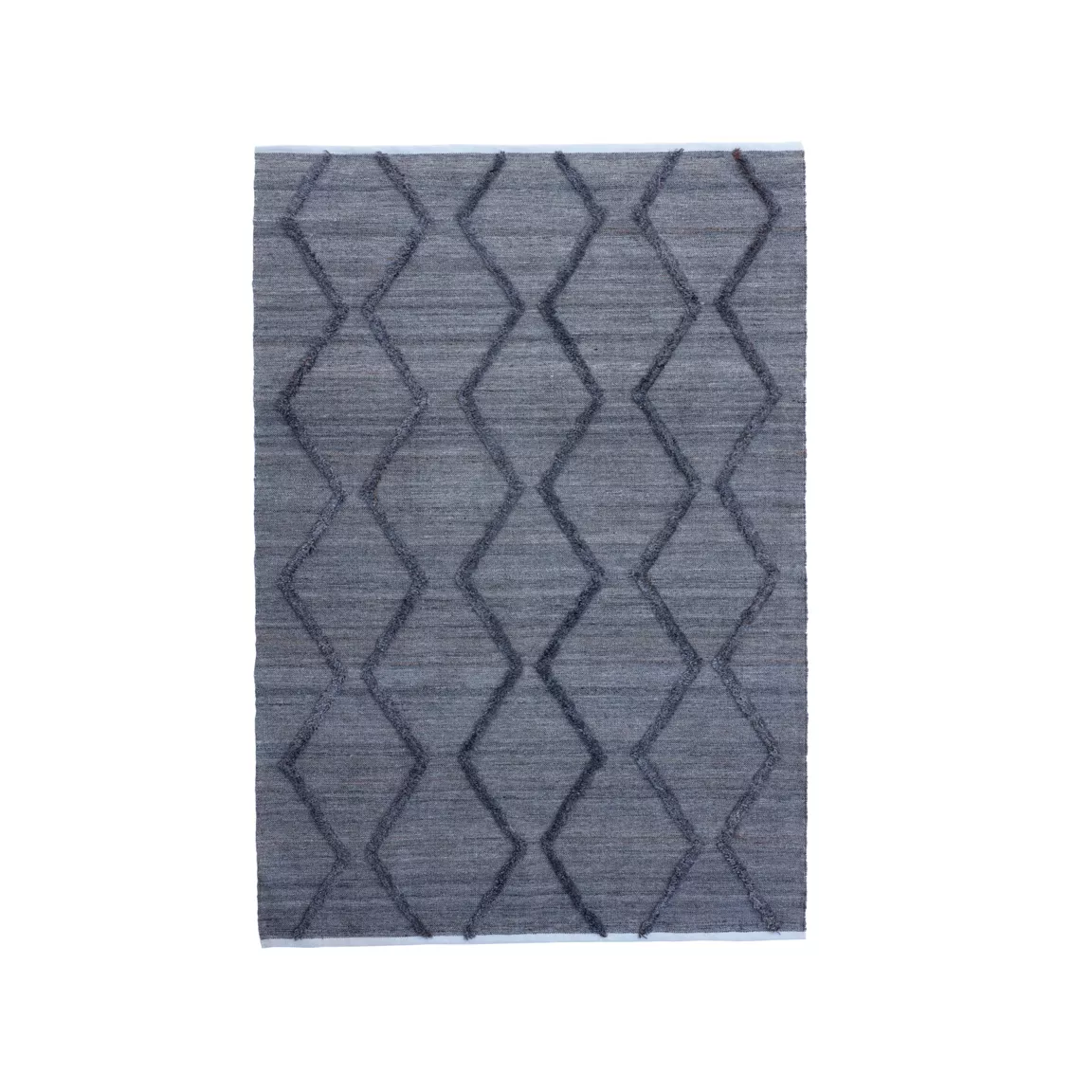 Tapis de salon rectangulaire matière recyclée tuftée (160 x 230 cm) Noori Gris