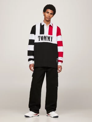 Polo de rugby Tommy Remastered com listras para ambos os sexos