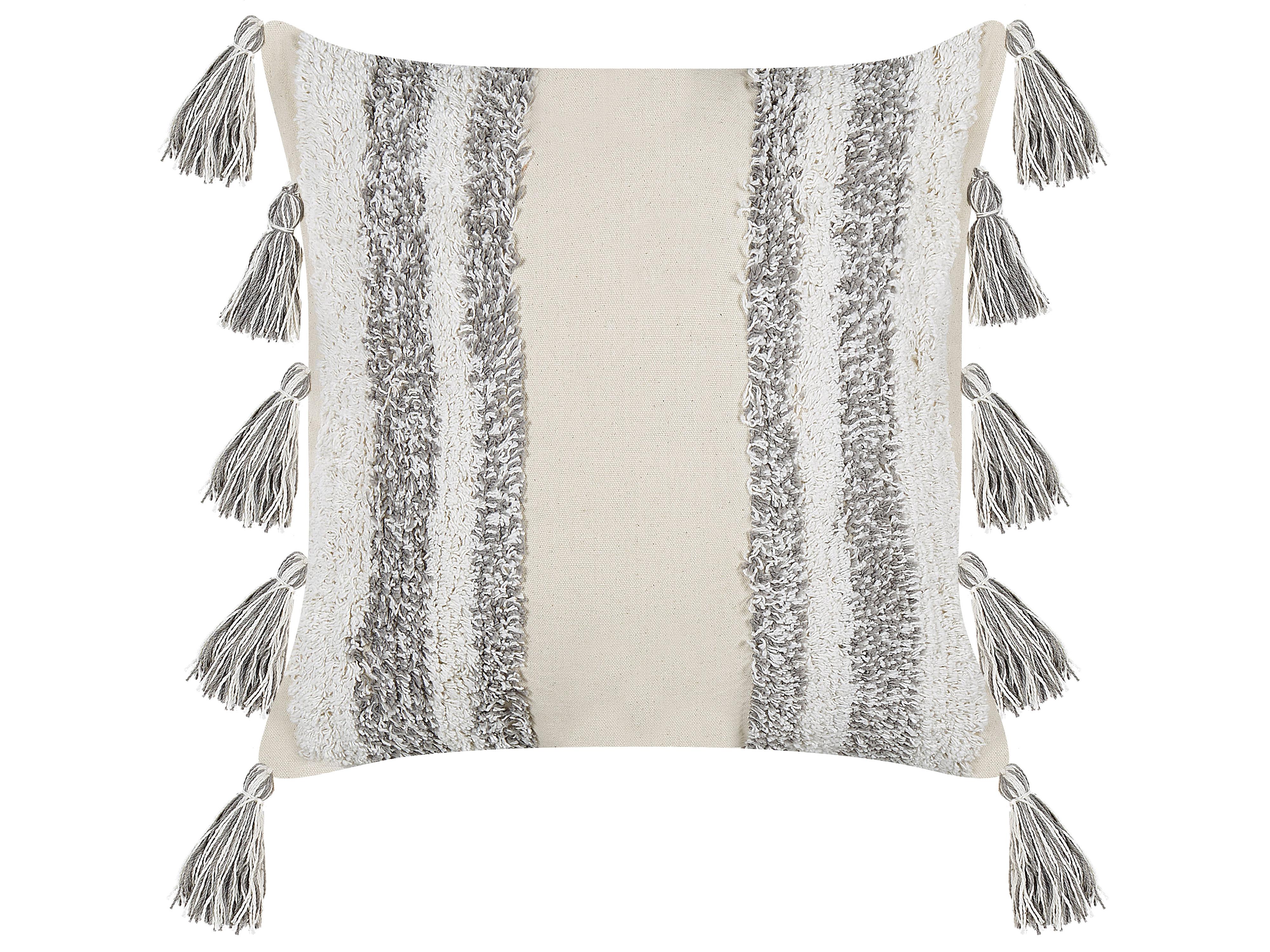 Sierkussen HELICONIA Katoen 45 x 45 cm Beige gestreept